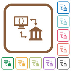Open banking API simple icons