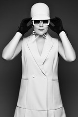 Beautiful lady at the image from classic film