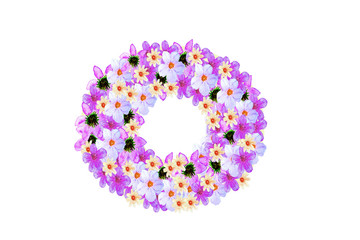 Floral Watercolor Number 0 on white background.