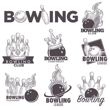 Bowling Club Sketch Vector Championship Ball