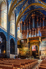 Interior of the Cathedral Basilica of Saint Cecilia in Albi, France