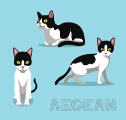 Obraz premium Cat Aegean Cartoon Vector Illustration