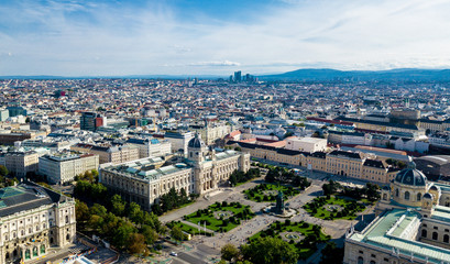 Obraz premium View of Vienna in Austria from the air