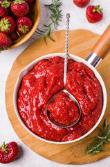 Red strawberry jam