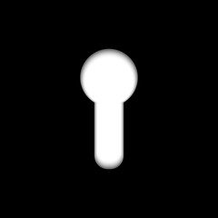 Creative vector illustration of realistic bright glossy metal keyhole isolated on transparent background. Art design silhouette for key. Abstract concept graphic element