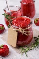 Red strawberry jam