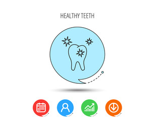 Healthy tooth icon. Dental protection sign.