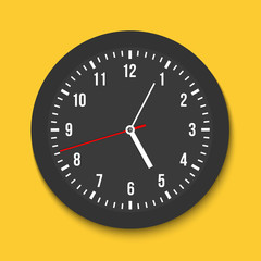 Creative vector illustration of top view simple classic wall office clock isolated on transparent background. Art design time template closeup mockup. Abstract concept graphic clockwise, element