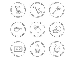 Soup ladle, potholder and kitchen utensils icon.