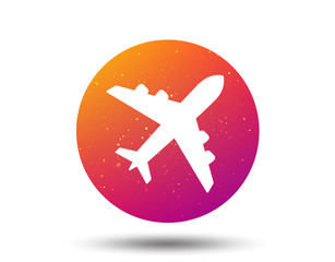 Plane icon. Flight transport sign.