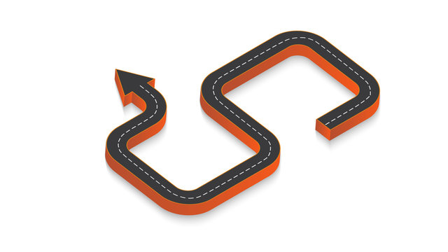 Abstract business infographics in the form of an automobile road.