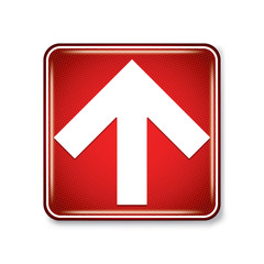 Vector and illustration graphic style,UP Arrow Symbol,Warning icon on white background,Attracting attention Security First sign,Idea for presentation EPS10.