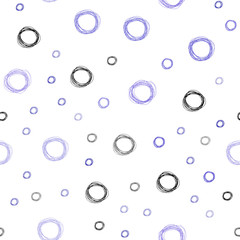 Light Pink, Blue vector seamless template with circles.
