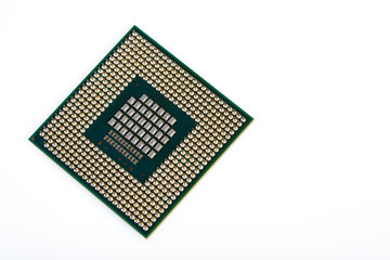 CPU. Central Processing Unit or Microchip Computer isolated on white background