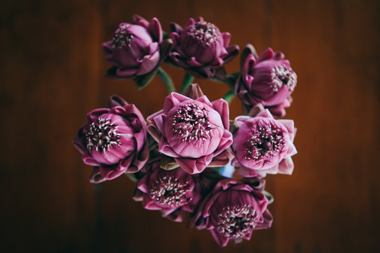 Top view of pink lotus flowers © Jeerayut