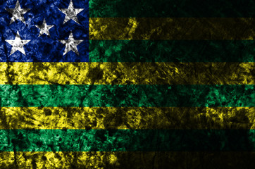 Goias grunge flag on old dirty wallg, state of Brazil