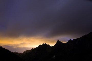 Beautiful sunset in Teide National Park,Tenerife,Canary Islands, Spain.Mountains inspirational landscape.