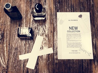 Close up of new perfume collection