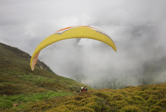 Paraglider in the Alps. Austria