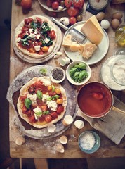 Homemade pizza food photography recipe idea