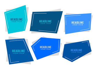 blue paper style tags with text space