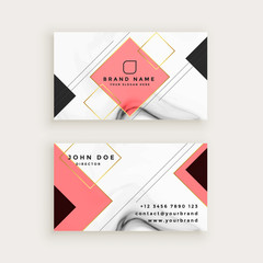 professional marble business card with diamond shape