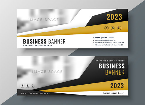 two horizontal business web banners with space for text and image