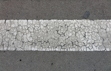cracked road markings
