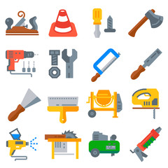 Construction tools icons collection