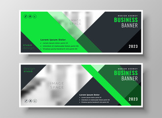 bright web business banners in geometric style