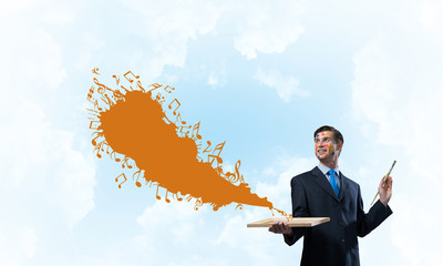 Business inspiration of young man