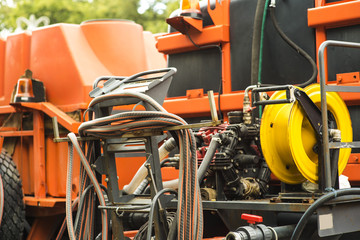 Heavy truck wih pipes