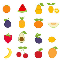 Fototapeta na wymiar Cartoon vector fruits