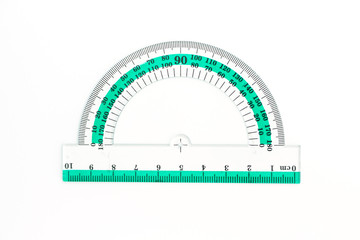 protractor triangle ruler drawings on white background - obrazy, fototapety, plakaty