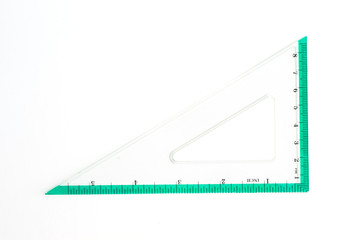 protractor triangle ruler drawings on white background