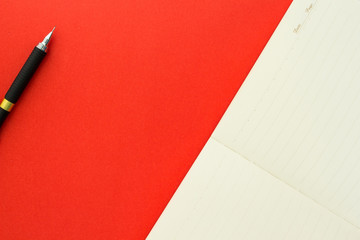 love diary valentine day notebook on red background