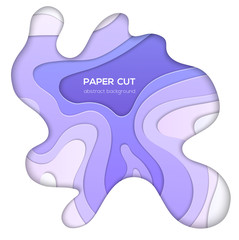 Purple abstract layout - vector paper cut illustration