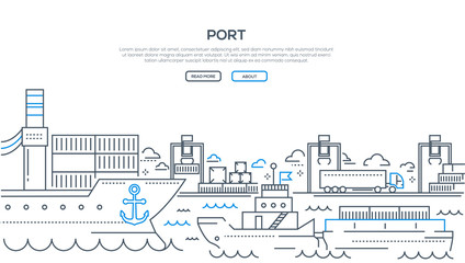Obraz premium Port - modern line design style illustration