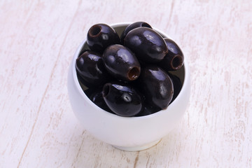 Pickled olives in the bowl