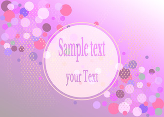 Fashionable abstract background with circular elements on gradient background and sparkling stars. Vector illustration for web design, holiday card, poster, congratulations.