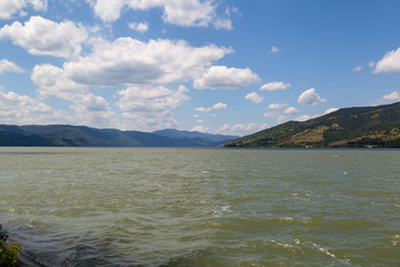 Fototapeta na wymiar Danube river in Donji Milanovac, Serbia