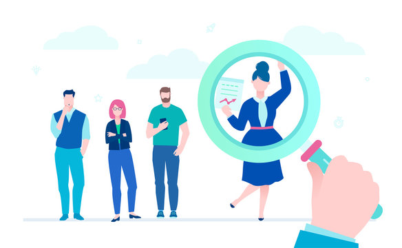 Search for candidate - flat design style illustration