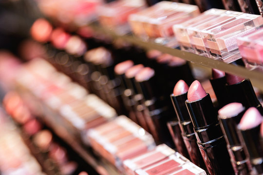 Fototapeta Testers of different lipsticks
