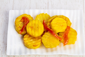 Tasty steamed zucchini