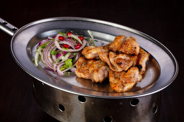 Chicken barbeque with onion