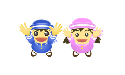 かわいい園児（男の子・女の子）