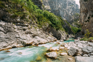 Mountain River. Scenic View Of Verdon River In France.