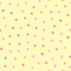 Cute girly seamless pattern with repeating stars. Endless sprint for girls.