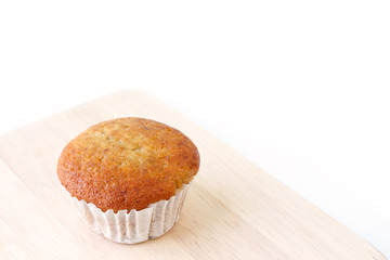banana cake muffin cupcake pastry on white background