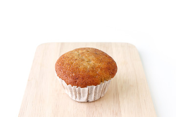 banana cake muffin cupcake pastry on white background
